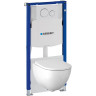 Комплект инсталляция GEBERIT DUOFIX SIGMA 500.301.KJ.A с подвесным унитазом ACANTO с сиденьем микролифт и клавишей