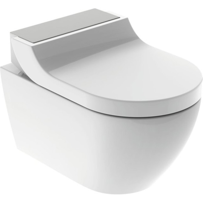 Унитаз-биде подвесной GEBERIT AQUACLEAN TUMA COMFORT 146,294.FW.1 панель нержавеющая сталь